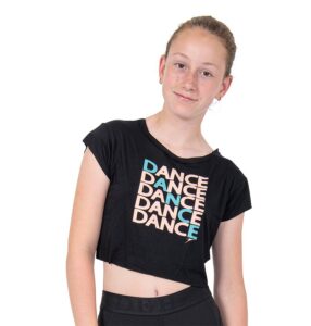 Vlot shirtje met opdruk: Dance