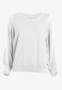 Sweater met 3/4 mouw in helder wit