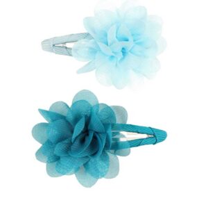 Haarclips met bloemen in blauw
